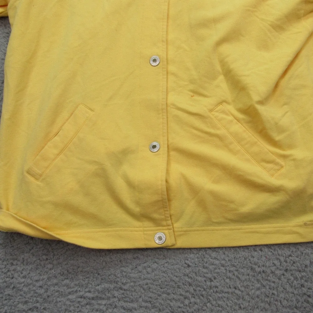 Sag Harbor Sport Women's‎ Yellow Hooded Snap Front Jacket  XLarge Cotton Blend